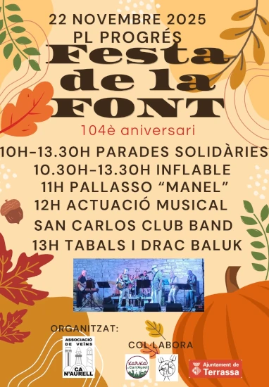 Paradeta solidària a la Festa de la Font amb l’AAVV de Ca n’Aurell. Barri, comunitat i cooperació.